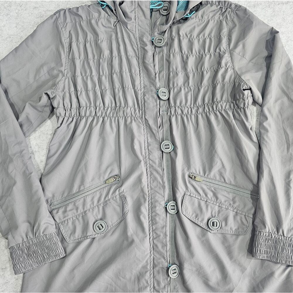 Athleta Shock Cord Anorak Light Weight Women’s Jacket, Hood, Gray, Size S - Picture 7 of 8